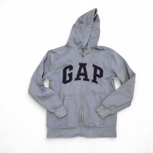 Gap Women's Light Blue Full Zip Hoodie with Embroidered Logo Size XS - Picture 1 of 4